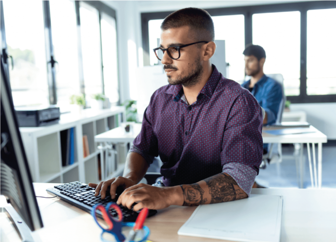 Man working on computer